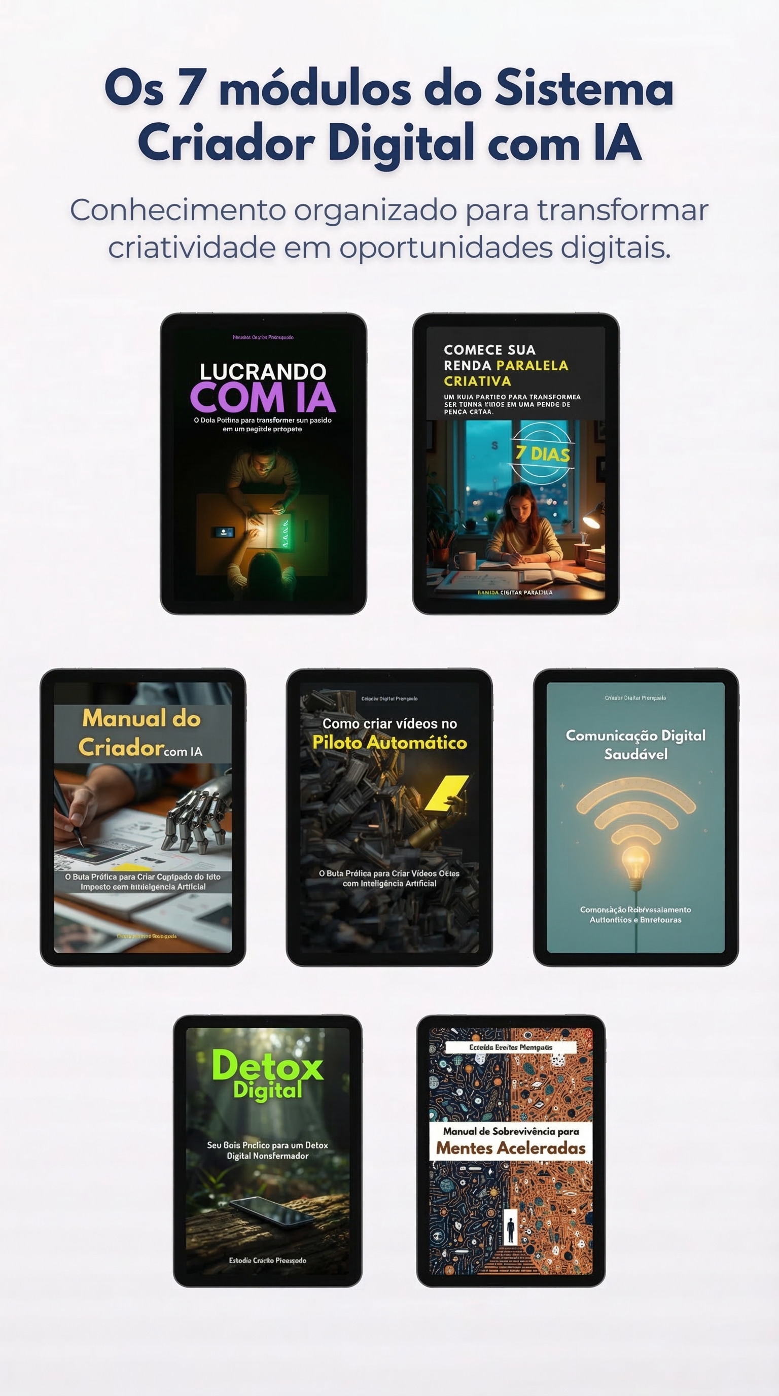 Materiais e estrutura do sistema Criador Digital com IA